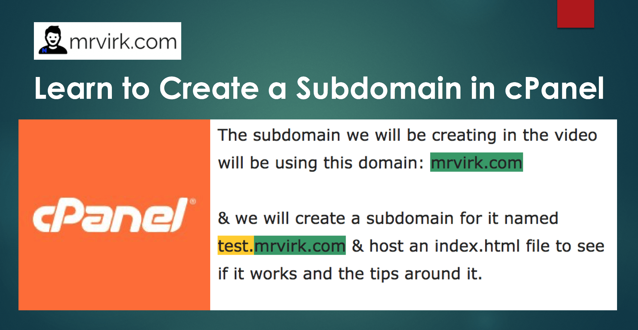 How To Create A Subdomain Step By Step And Video Tutorial Mr Virk