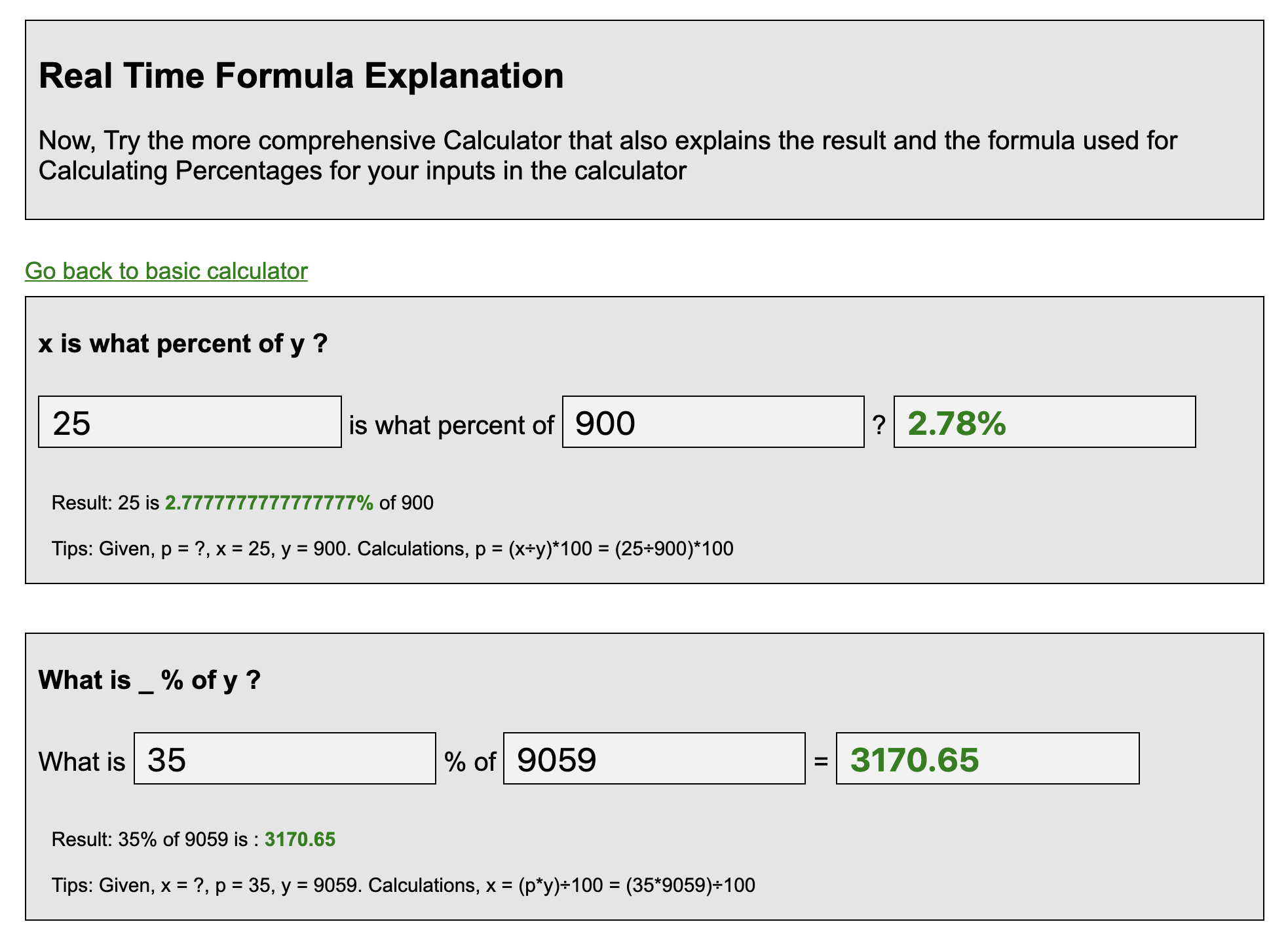 Calculate Percentage Php